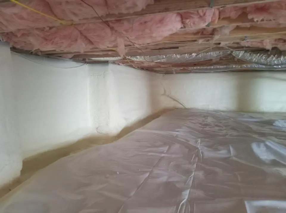 Crawl space encapsulation with closed-cell spray foam for Roof Waterproofing in Monmouth